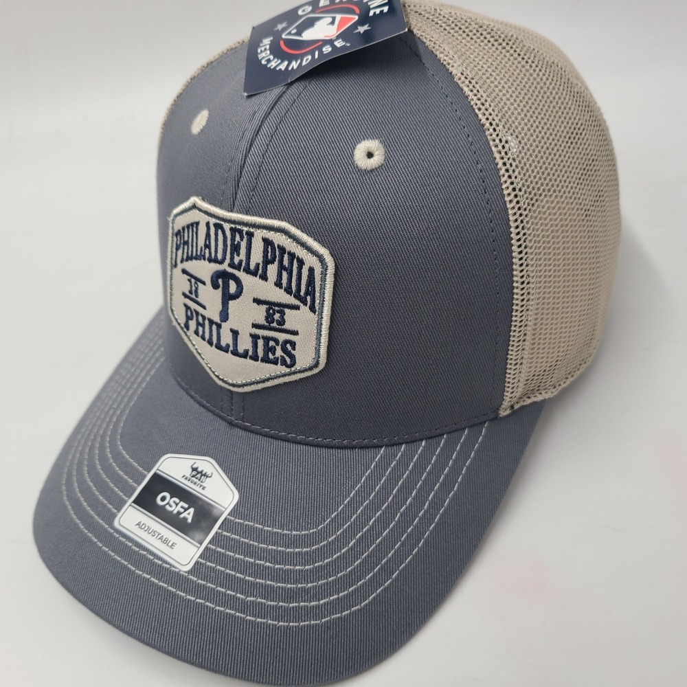 Philadelphia Phillies Hat Snapback Trucker Mesh Fan Favorite Blue Beige MLB Men